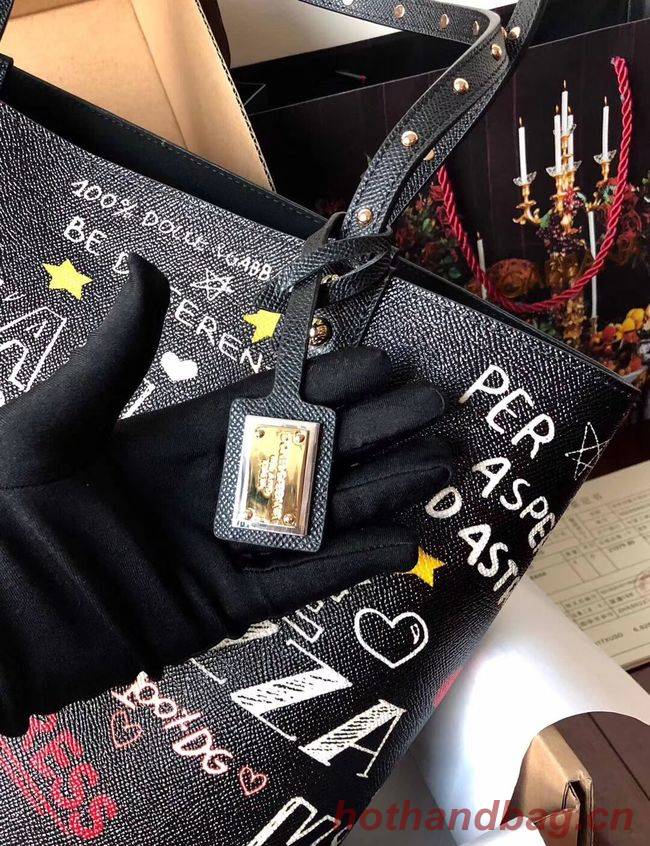 Dolce & Gabbana Calfskin Tote Bags 4116 black Dolce & Gabbana Calfskin Tote Bags 4116 black