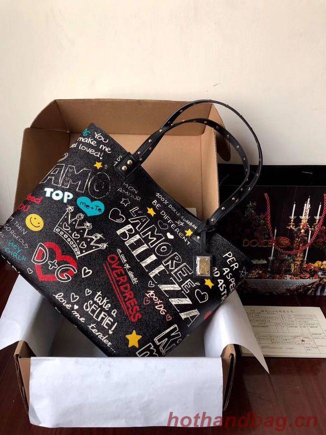 Dolce & Gabbana Calfskin Tote Bags 4116 black Dolce & Gabbana Calfskin Tote Bags 4116 black