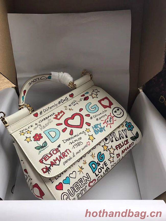Dolce & Gabbana SICILY Bag Calfskin Leather 4136-4 white Dolce & Gabbana SICILY Bag Calfskin Leather 4136-4 white