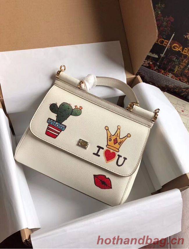 Dolce & Gabbana SICILY Bag Calfskin Leather 4136 white Dolce & Gabbana SICILY Bag Calfskin Leather 4136 white