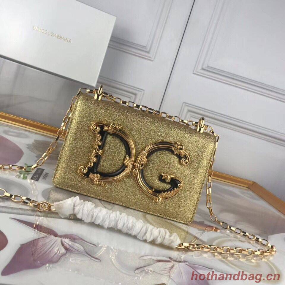 Dolce & Gabbana Original Leather Shoulder Bag BB6315 Gold Dolce & Gabbana Original Leather Shoulder Bag BB6315 Gold