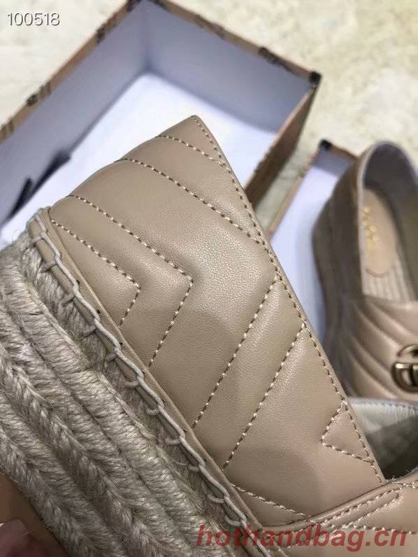 Gucci Chevron leather espadrille with Double G GG1507LRF Dusty pink