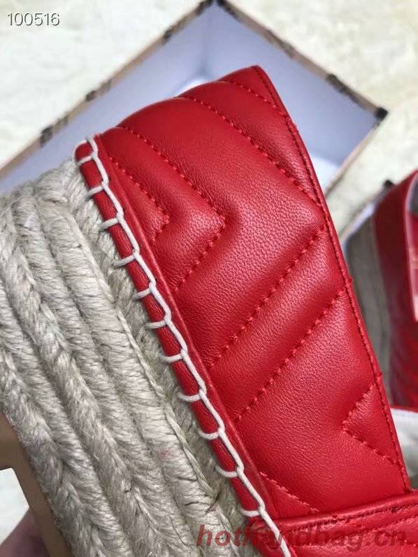 Gucci Chevron leather espadrille with Double G GG1507LRF red Gucci Chevron leather espadrille with Double G GG1507LRF red