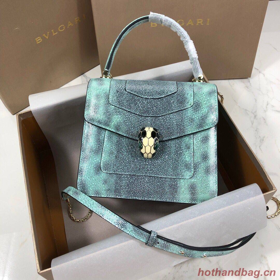 BVLGARI Serpenti Forever Metallic-leather Shoulder Bag 058962 Green&Black BVLGARI Serpenti Forever Metallic-leather Shoulder Bag 058962 Green&Black
