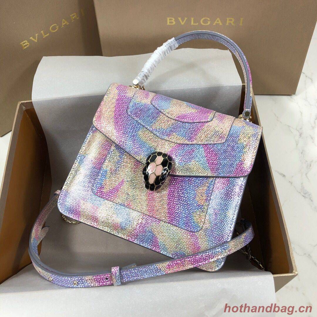 BVLGARI Serpenti Forever Metallic-leather Shoulder Bag 058962 Multicolor&Purple BVLGARI Serpenti Forever Metallic-leather Shoulder Bag 058962 Multicolor&Purple
