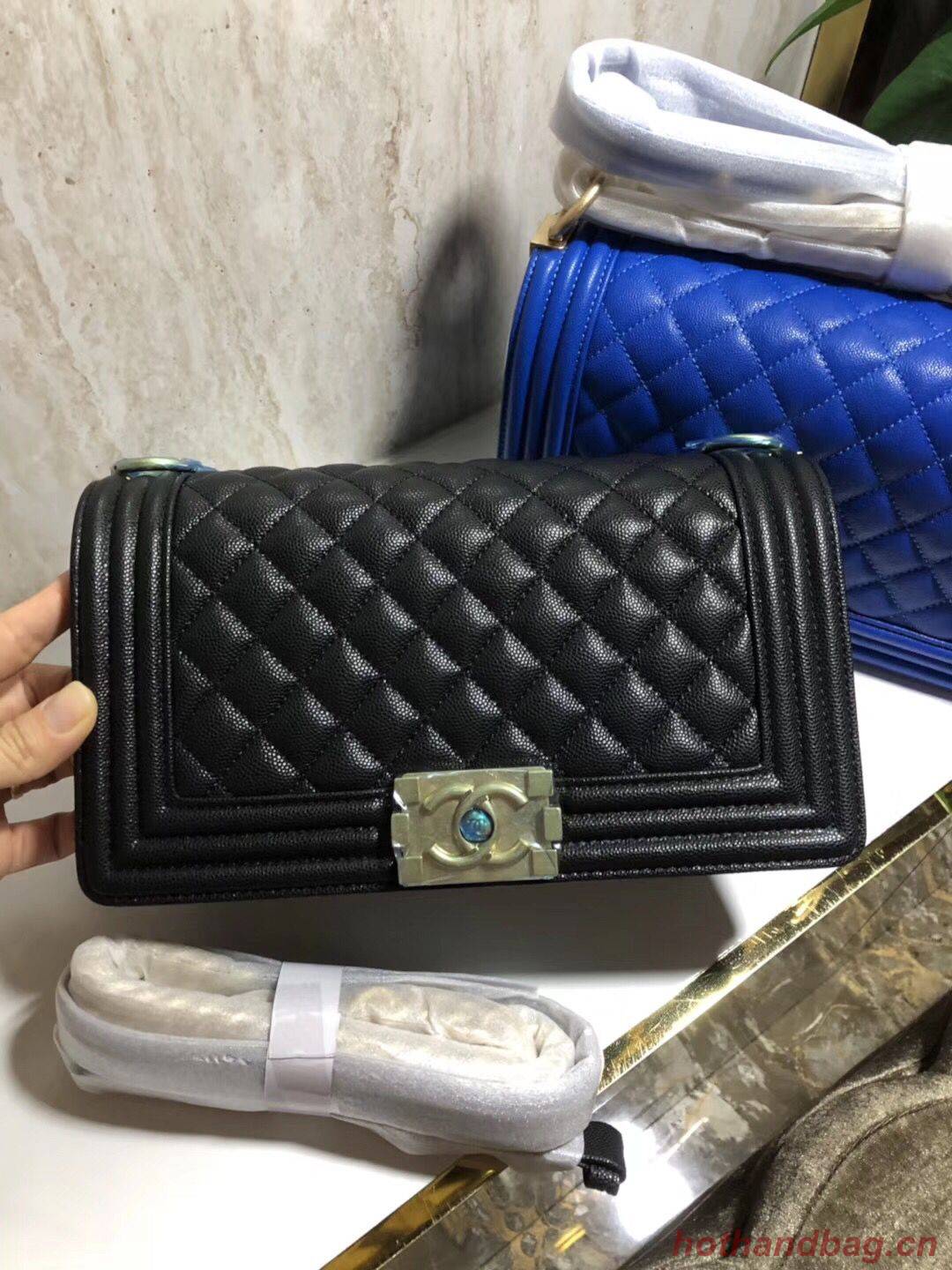 Chanel Boy Flap Original Caviar Leather Shoulder Black Bag A67086 Chanel Boy Flap Original Caviar Leather Shoulder Black Bag A67086