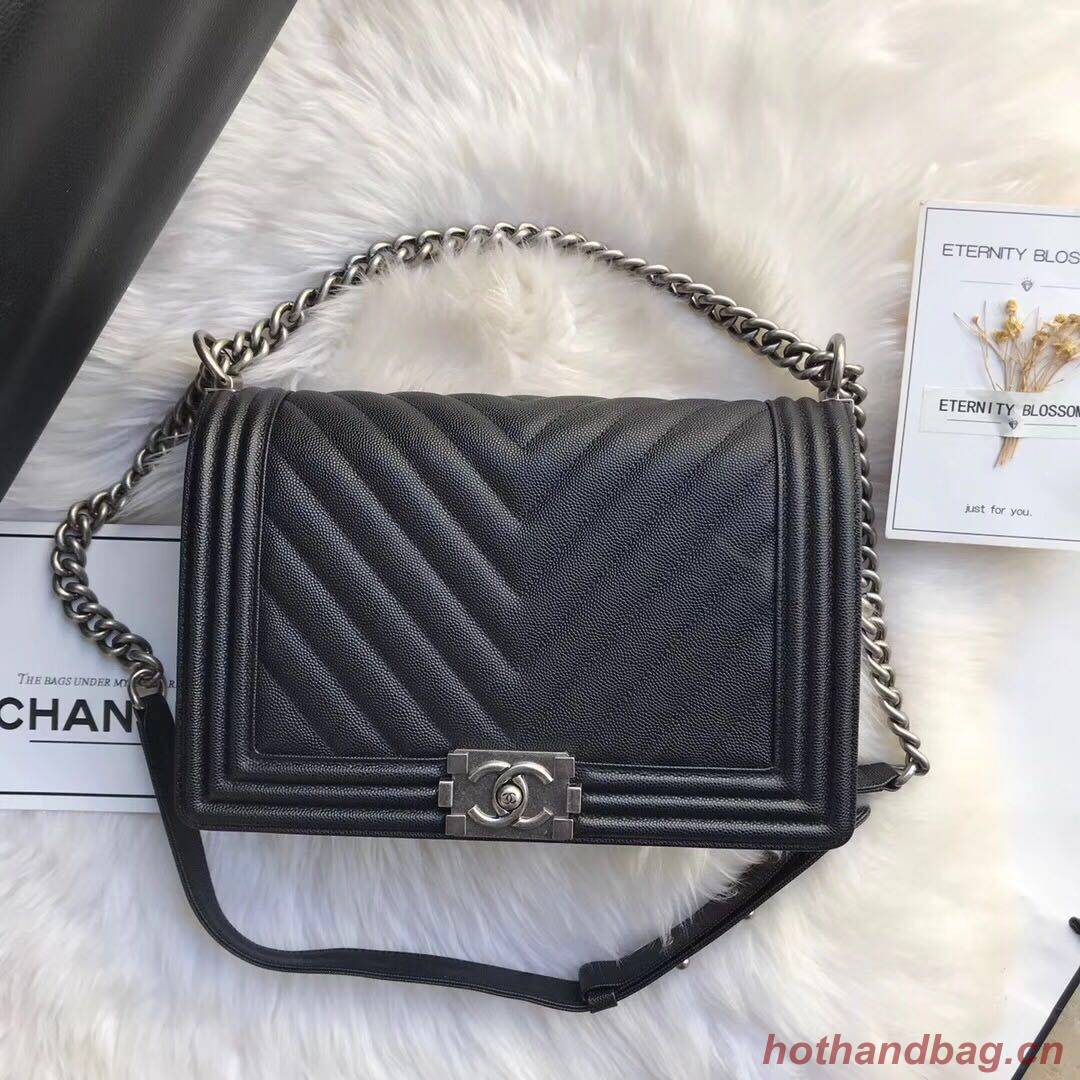 Chanel Leboy Original Caviar leather Shoulder Bag Black A67087 Silver Chanel Leboy Original Caviar leather Shoulder Bag Black A67087 Silver