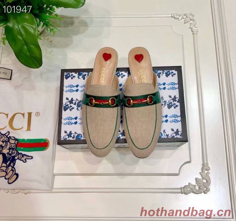Gucci Online Exclusive womens Princetown canvas slipper GG1520BL-1 Gucci Online Exclusive womens Princetown canvas slipper GG1520BL-1