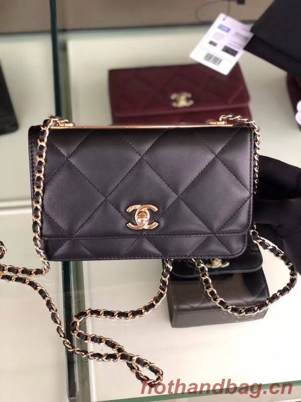 Chanel flap bag Lambskin & Gold-Tone Metal 3798 black Chanel flap bag Lambskin & Gold-Tone Metal 3798 black