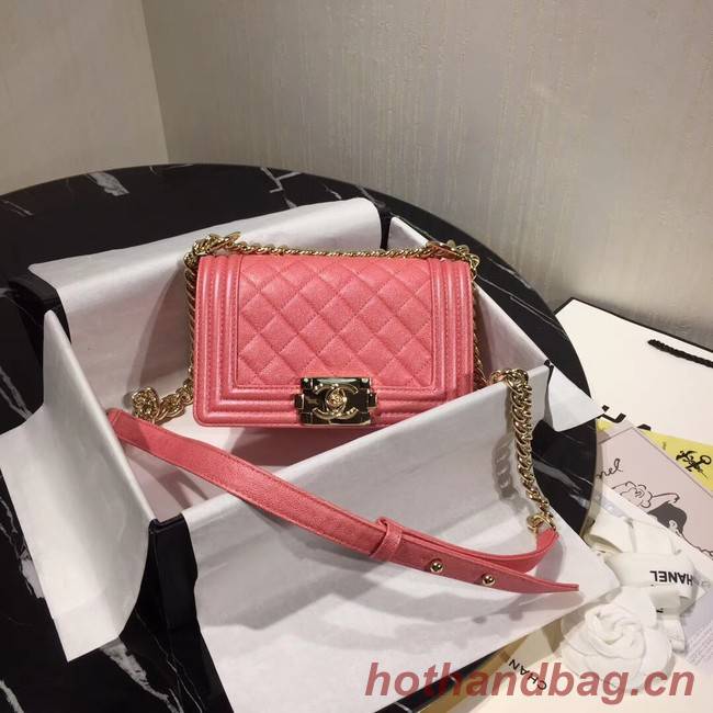 Boy Chanel Flap Shoulder Bag Original Leather Pink A67085 Gold Boy Chanel Flap Shoulder Bag Original Leather Pink A67085 Gold