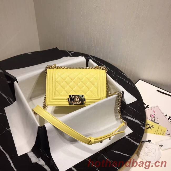 Boy Chanel Flap Shoulder Bag Original Leather Yellow A67085 Gold Boy Chanel Flap Shoulder Bag Original Leather Yellow A67085 Gold