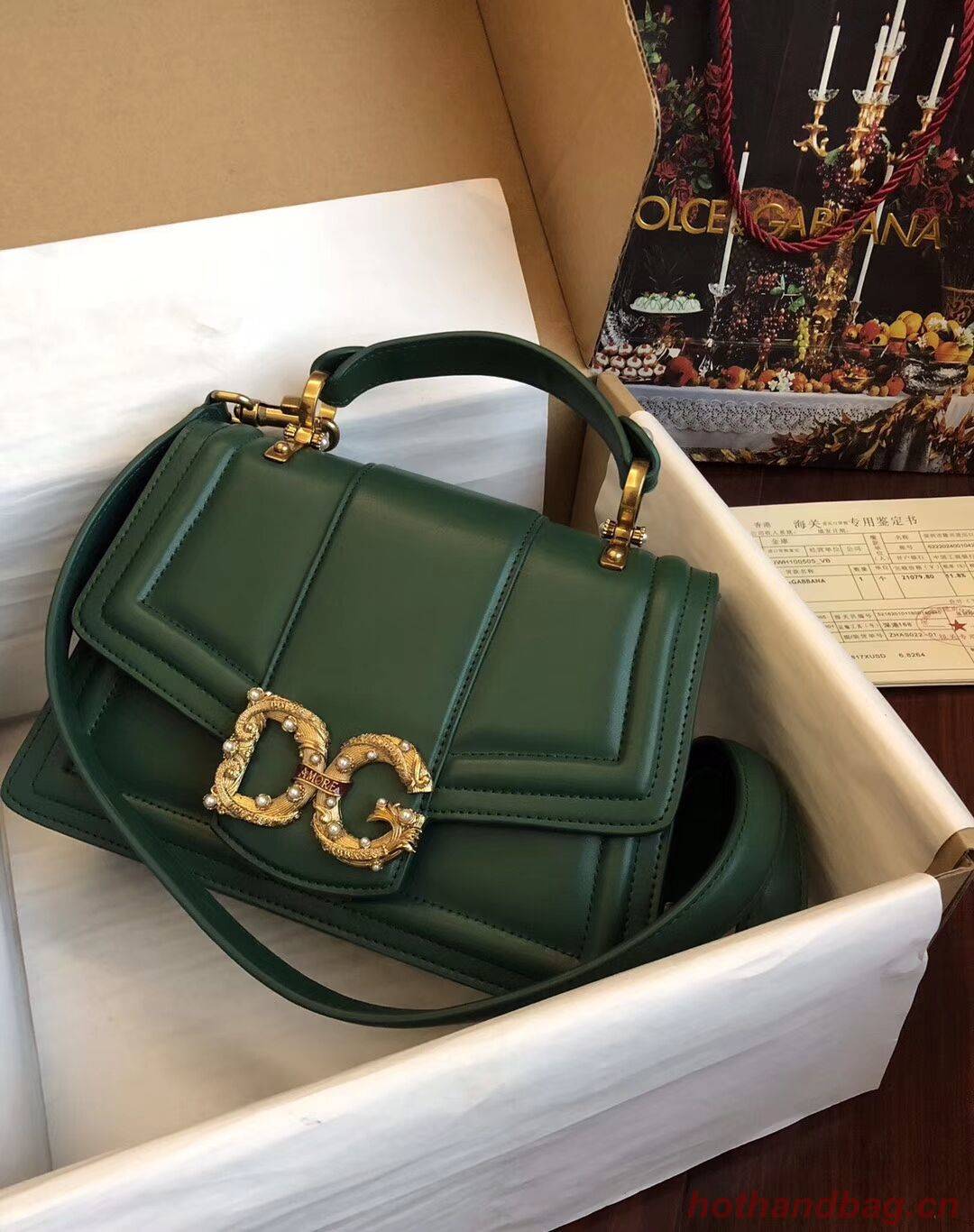 Dolce & Gabbana Origianl Leather Bag 4916 Green Dolce & Gabbana Origianl Leather Bag 4916 Green