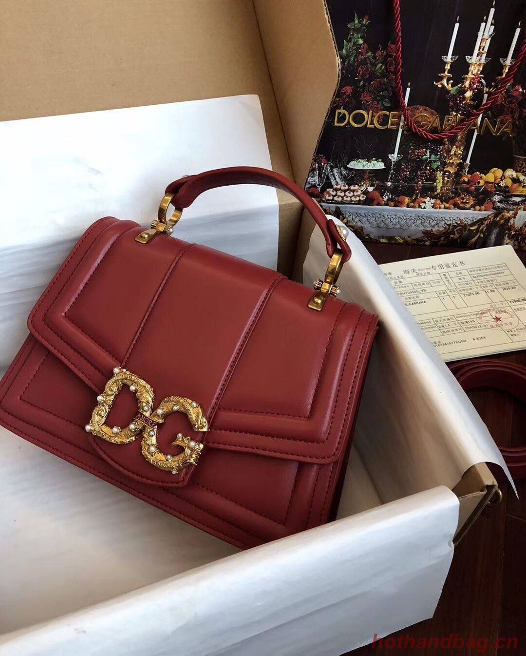 Dolce & Gabbana Origianl Leather Bag 4916 Red Dolce & Gabbana Origianl Leather Bag 4916 Red