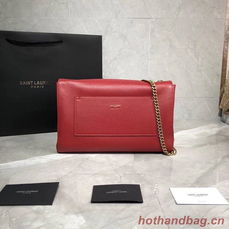 Yves Saint Laurent Double Skin Use Original Leather Shoulder Bag Y553804 Red Yves Saint Laurent Double Skin Use Original Leather Shoulder Bag Y553804 Red