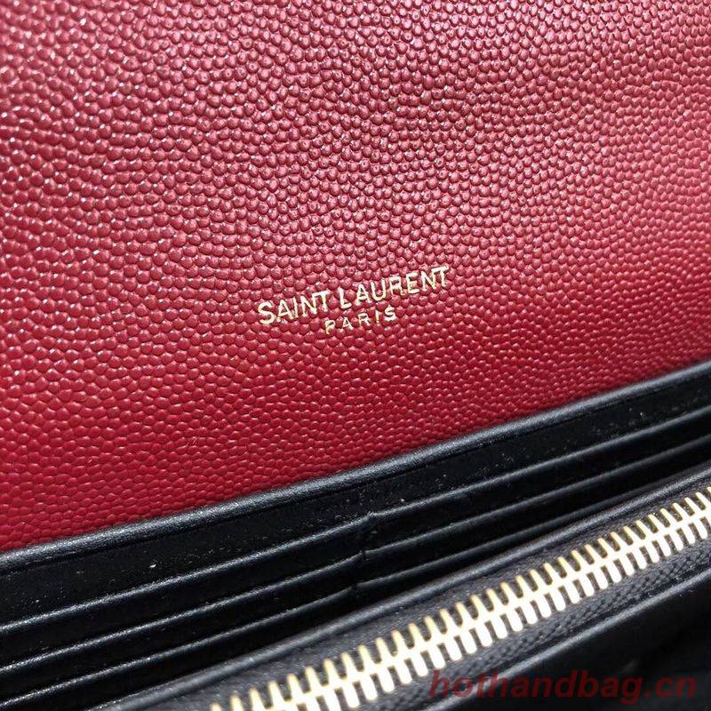 CASSANDRA MONOGRAM CLASP BAG IN GRAIN DE POUDRE EMBOSSED LEATHER Y582334 Red CASSANDRA MONOGRAM CLASP BAG IN GRAIN DE POUDRE EMBOSSED LEATHER Y582334 Red