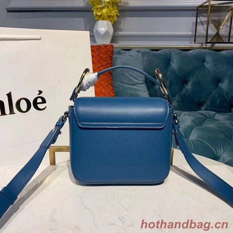 Chloe Original Calfskin Leather Top Handle Small Bag 3S030 Blue Chloe Original Calfskin Leather Top Handle Small Bag 3S030 Blue