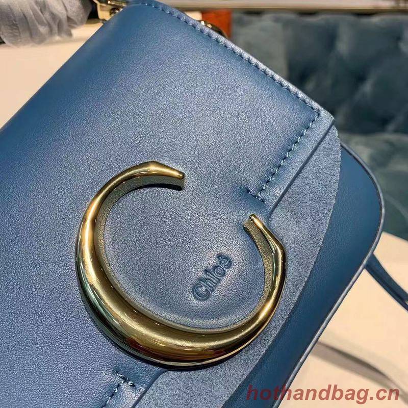 Chloe Original Calfskin Leather Top Handle Small Bag 3S030 Blue Chloe Original Calfskin Leather Top Handle Small Bag 3S030 Blue
