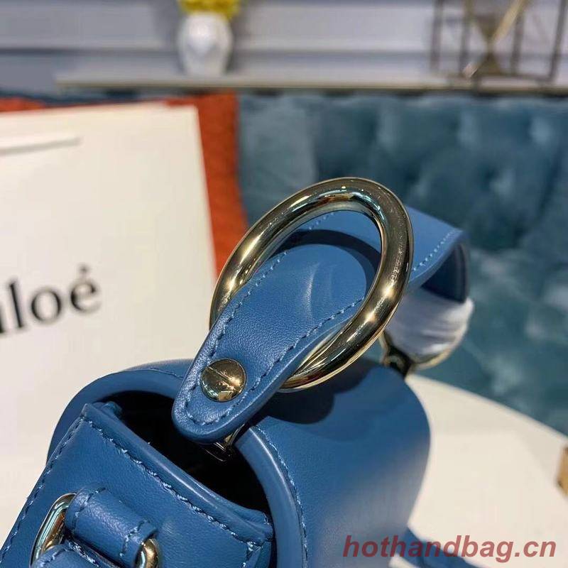 Chloe Original Calfskin Leather Top Handle Small Bag 3S030 Blue Chloe Original Calfskin Leather Top Handle Small Bag 3S030 Blue