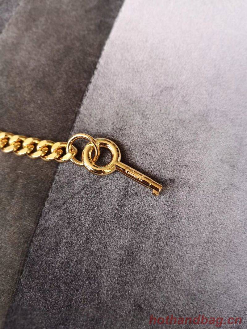 Chloe Small Aby Lock Chain Bag in Embossed Lizard Effect on Calfskin & Goatskin 3S035 Light Blue Chloe Small Aby Lock Chain Bag in Embossed Lizard Effect on Calfskin & Goatskin 3S035 Light Blue