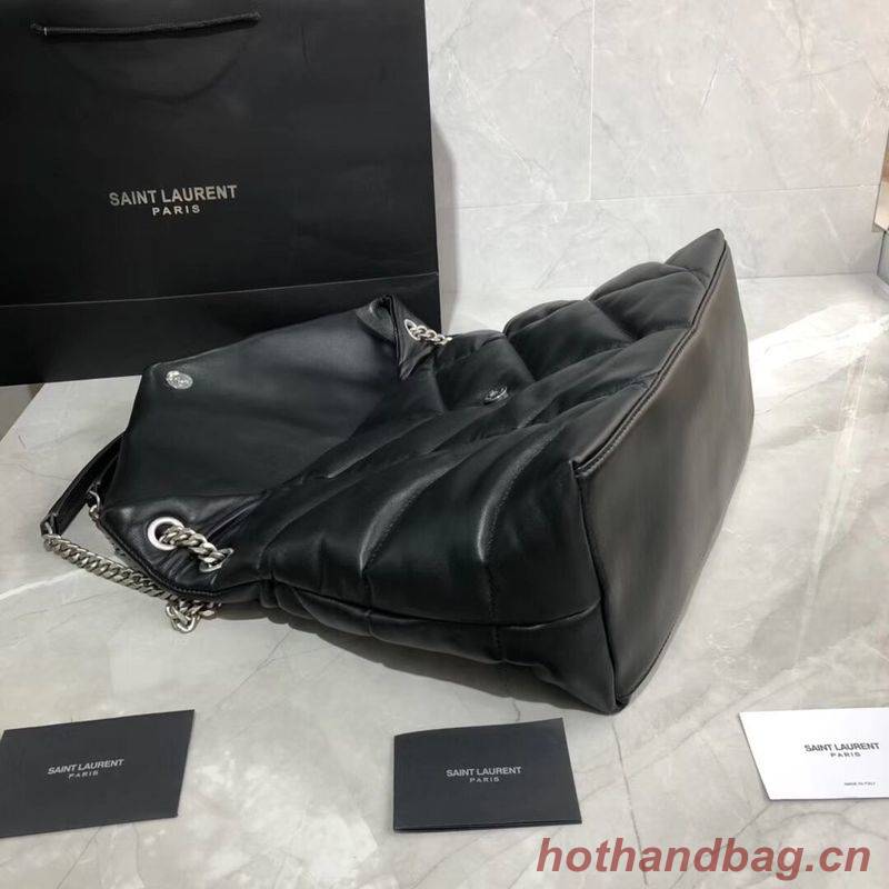 Yves Saint Laurent LOULOU PUFFER MEDIUM BAG IN QUILTED CRINKLED MATTE LEATHER Y577475 Black Yves Saint Laurent LOULOU PUFFER MEDIUM BAG IN QUILTED CRINKLED MATTE LEATHER Y577475 Black