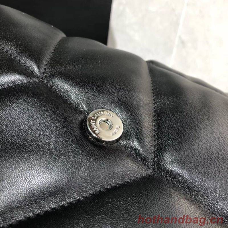 Yves Saint Laurent LOULOU PUFFER MEDIUM BAG IN QUILTED CRINKLED MATTE LEATHER Y577475 Black Yves Saint Laurent LOULOU PUFFER MEDIUM BAG IN QUILTED CRINKLED MATTE LEATHER Y577475 Black