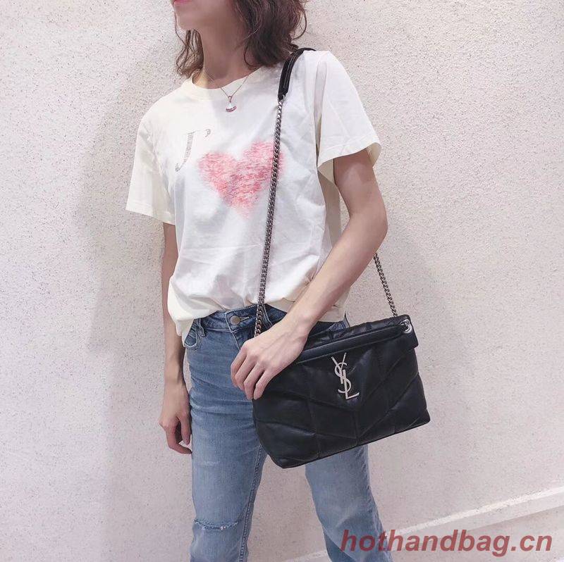 Yves Saint Laurent LOULOU PUFFER SMALL BAG IN QUILTED CRINKLED MATTE LEATHER Y577476 Black Yves Saint Laurent LOULOU PUFFER SMALL BAG IN QUILTED CRINKLED MATTE LEATHER Y577476 Black