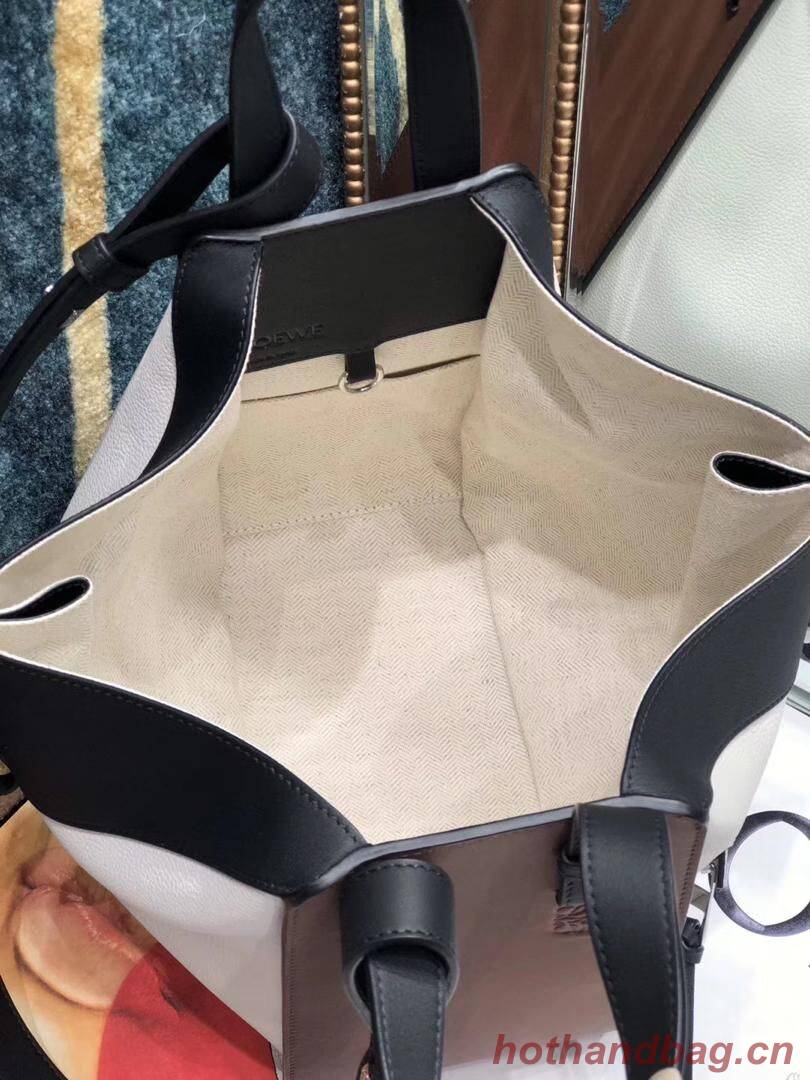 Loewe Hammock Small Bag Original Leather A6887 Brown&White&Black Loewe Hammock Small Bag Original Leather A6887 Brown&White&Black