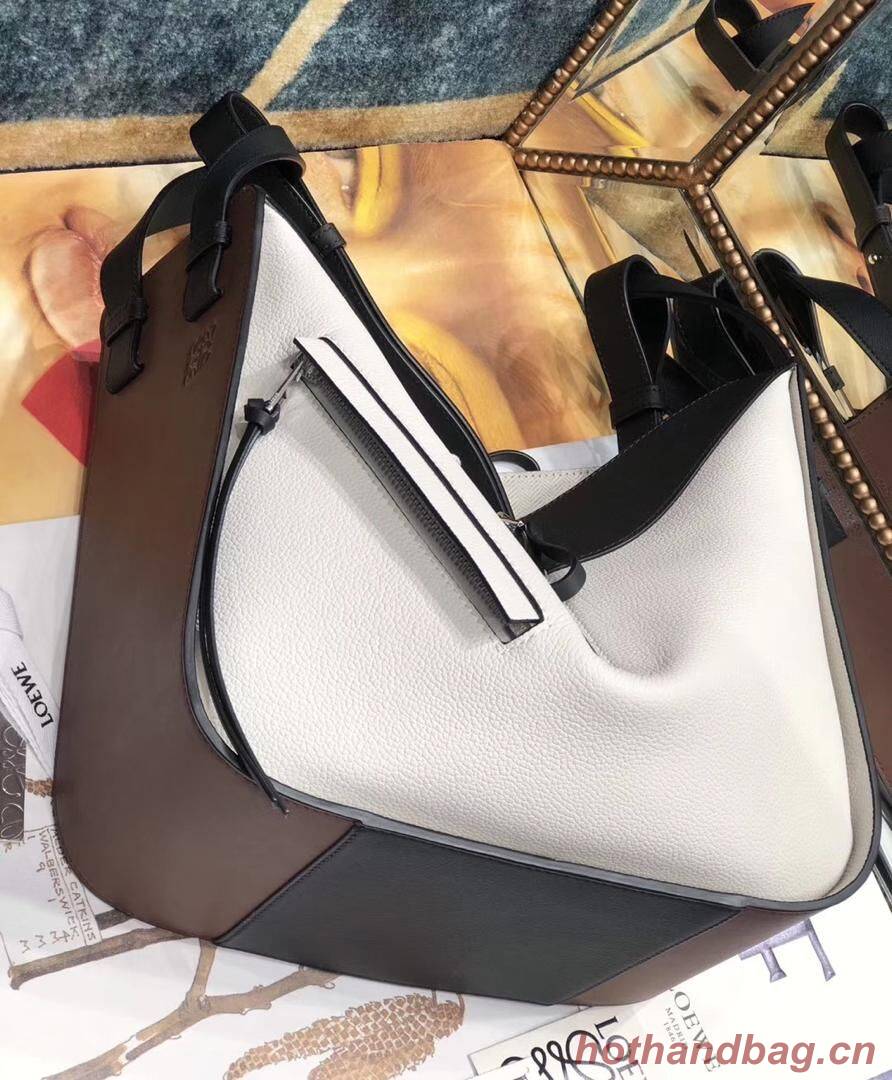 Loewe Hammock Small Bag Original Leather A6887 Brown&White&Black Loewe Hammock Small Bag Original Leather A6887 Brown&White&Black
