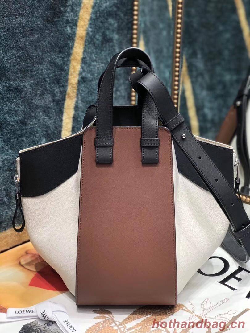 Loewe Hammock Small Bag Original Leather A6887 Brown&White&Black Loewe Hammock Small Bag Original Leather A6887 Brown&White&Black