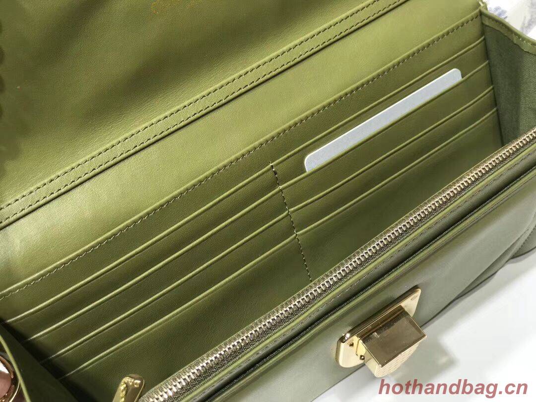 DIOR CLUTCH gold-tone metal C1040A green DIOR CLUTCH gold-tone metal C1040A green