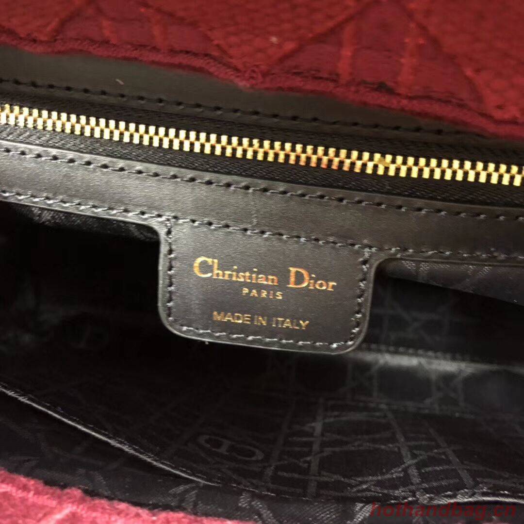 LADY DIOR TOTE BAG IN EMBROIDERED CANVAS C4532 Bordeaux LADY DIOR TOTE BAG IN EMBROIDERED CANVAS C4532 Bordeaux