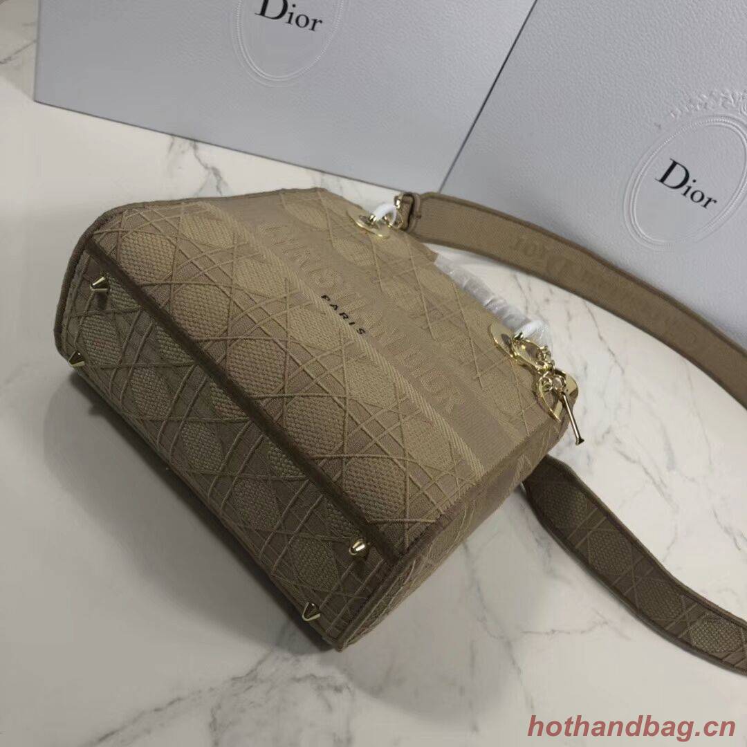 LADY DIOR TOTE BAG IN EMBROIDERED CANVAS C4532 apricot LADY DIOR TOTE BAG IN EMBROIDERED CANVAS C4532 apricot
