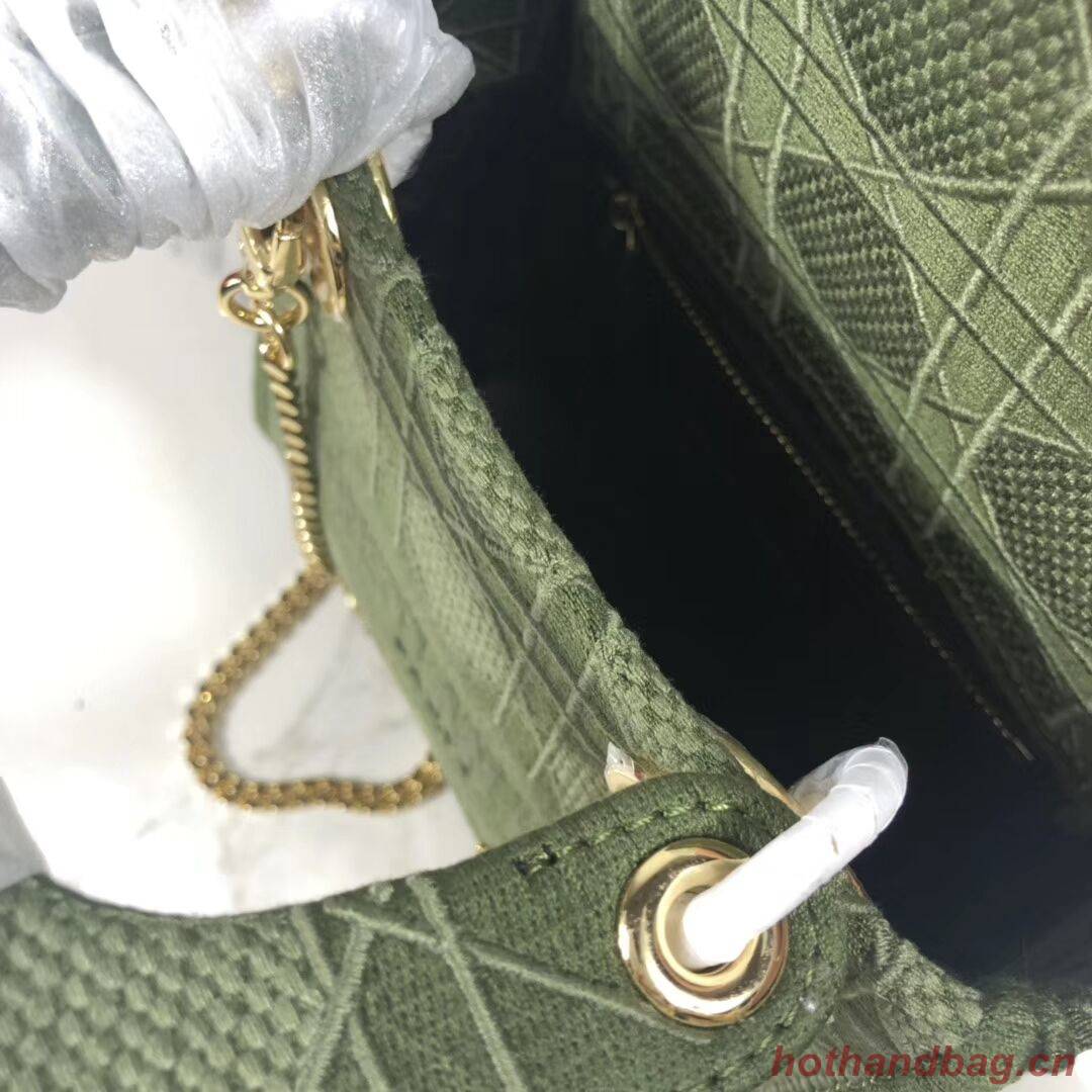 MINI LADY DIOR TOTE BAG IN EMBROIDERED CANVAS C4531 Blackish green MINI LADY DIOR TOTE BAG IN EMBROIDERED CANVAS C4531 Blackish green