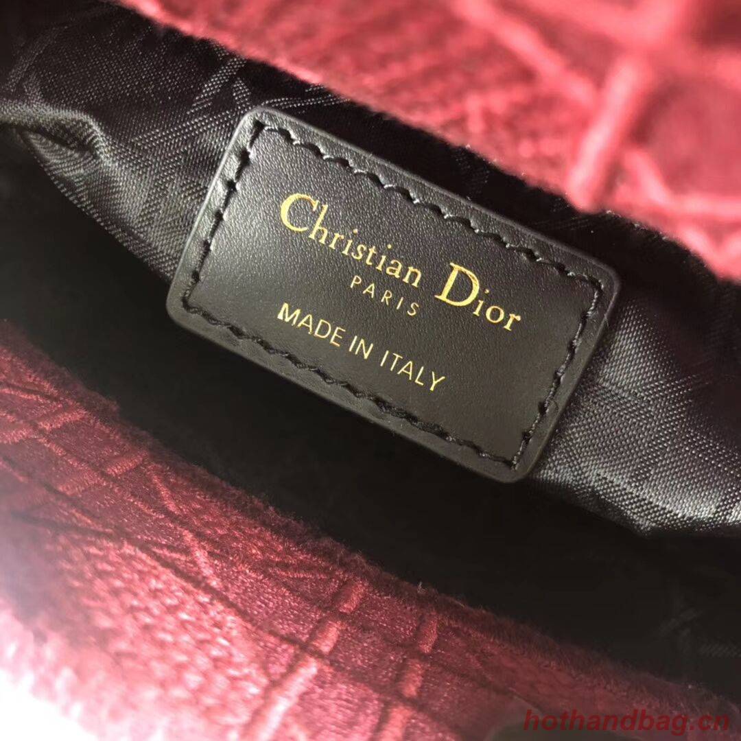 MINI LADY DIOR TOTE BAG IN EMBROIDERED CANVAS C4531 Bordeaux MINI LADY DIOR TOTE BAG IN EMBROIDERED CANVAS C4531 Bordeaux