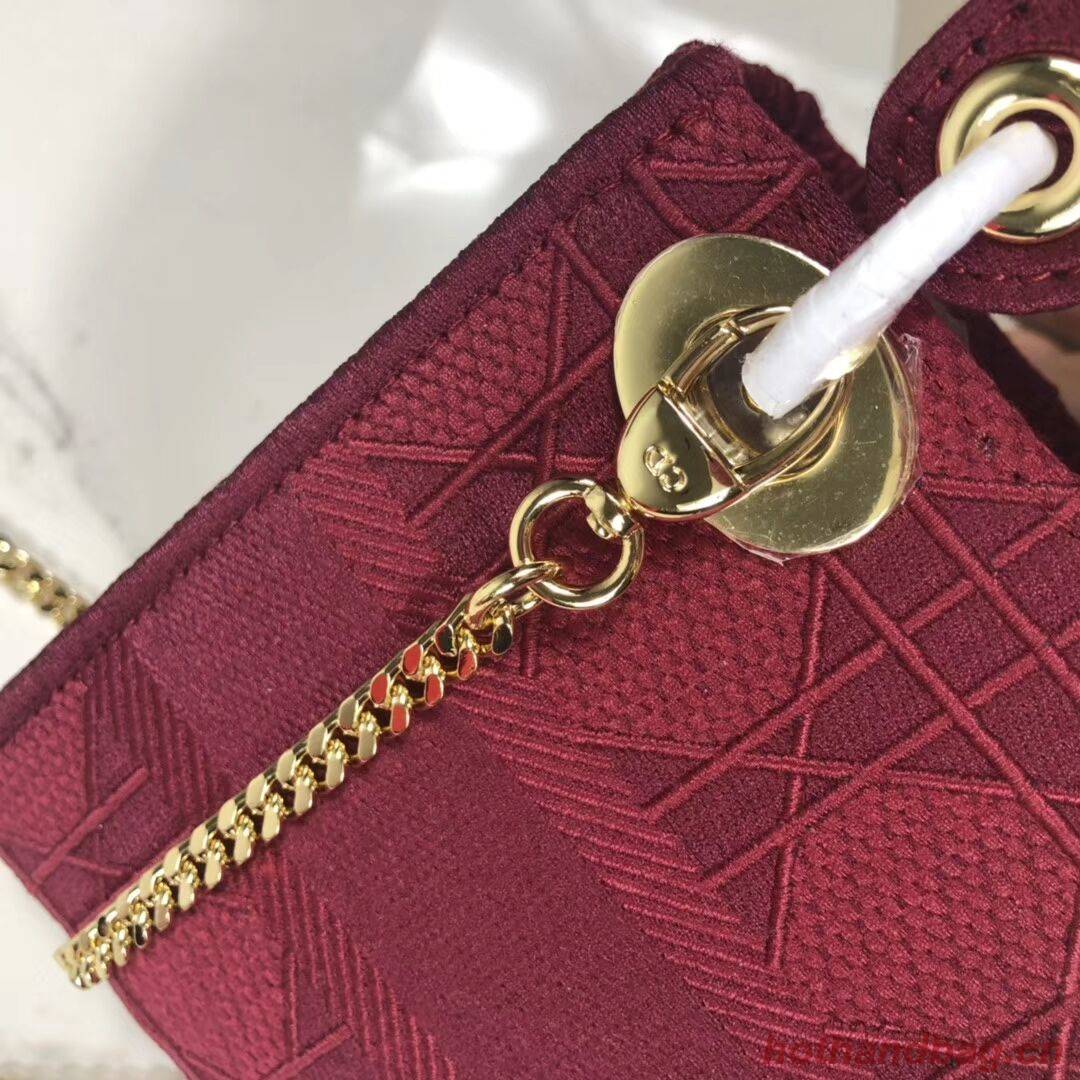 MINI LADY DIOR TOTE BAG IN EMBROIDERED CANVAS C4531 Bordeaux MINI LADY DIOR TOTE BAG IN EMBROIDERED CANVAS C4531 Bordeaux