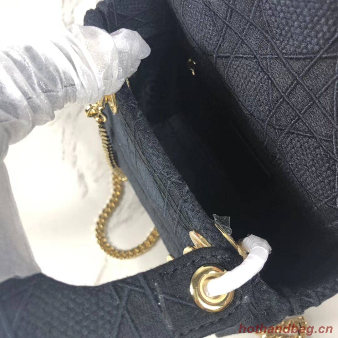 MINI LADY DIOR TOTE BAG IN EMBROIDERED CANVAS C4531 black MINI LADY DIOR TOTE BAG IN EMBROIDERED CANVAS C4531 black