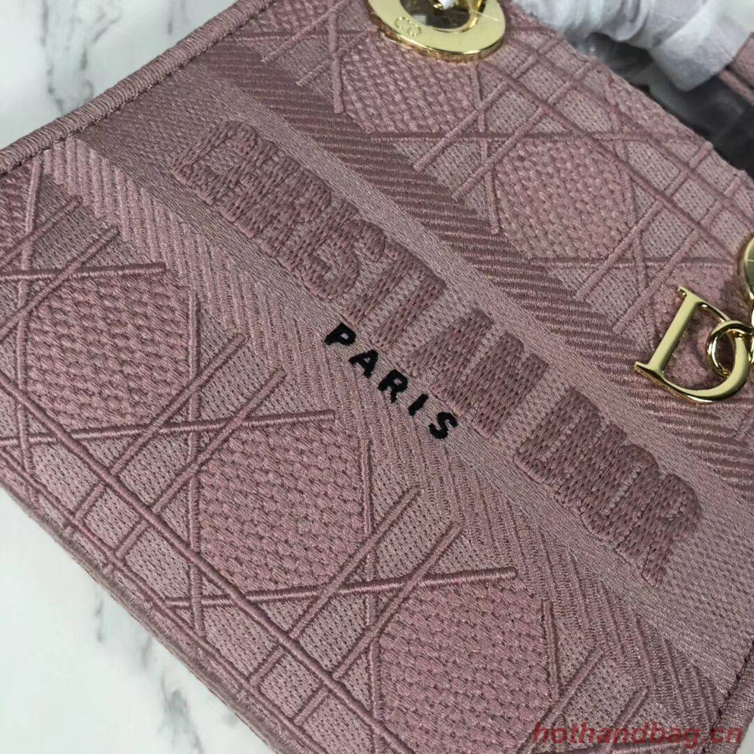 MINI LADY DIOR TOTE BAG IN EMBROIDERED CANVAS C4531 pink MINI LADY DIOR TOTE BAG IN EMBROIDERED CANVAS C4531 pink