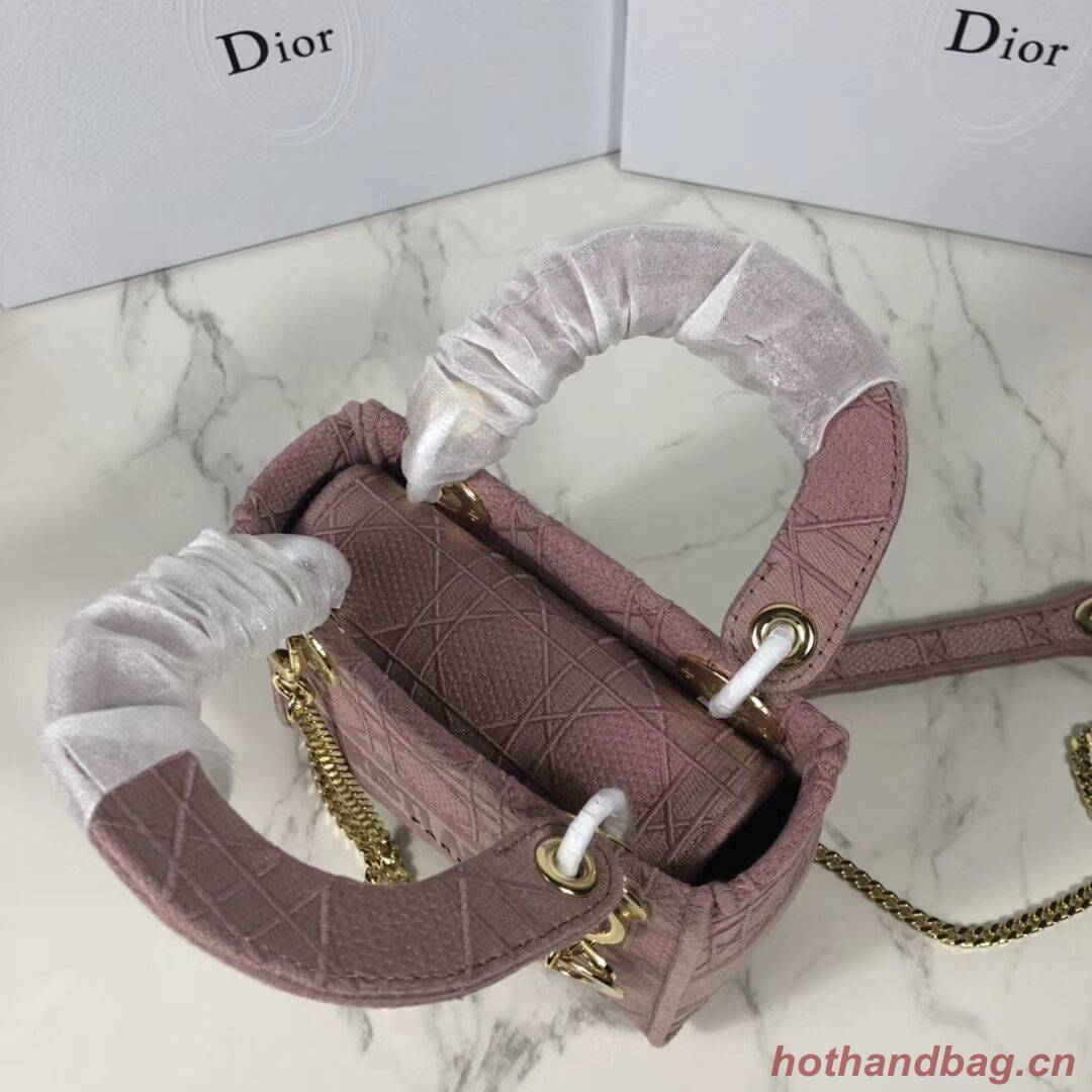 MINI LADY DIOR TOTE BAG IN EMBROIDERED CANVAS C4531 pink MINI LADY DIOR TOTE BAG IN EMBROIDERED CANVAS C4531 pink