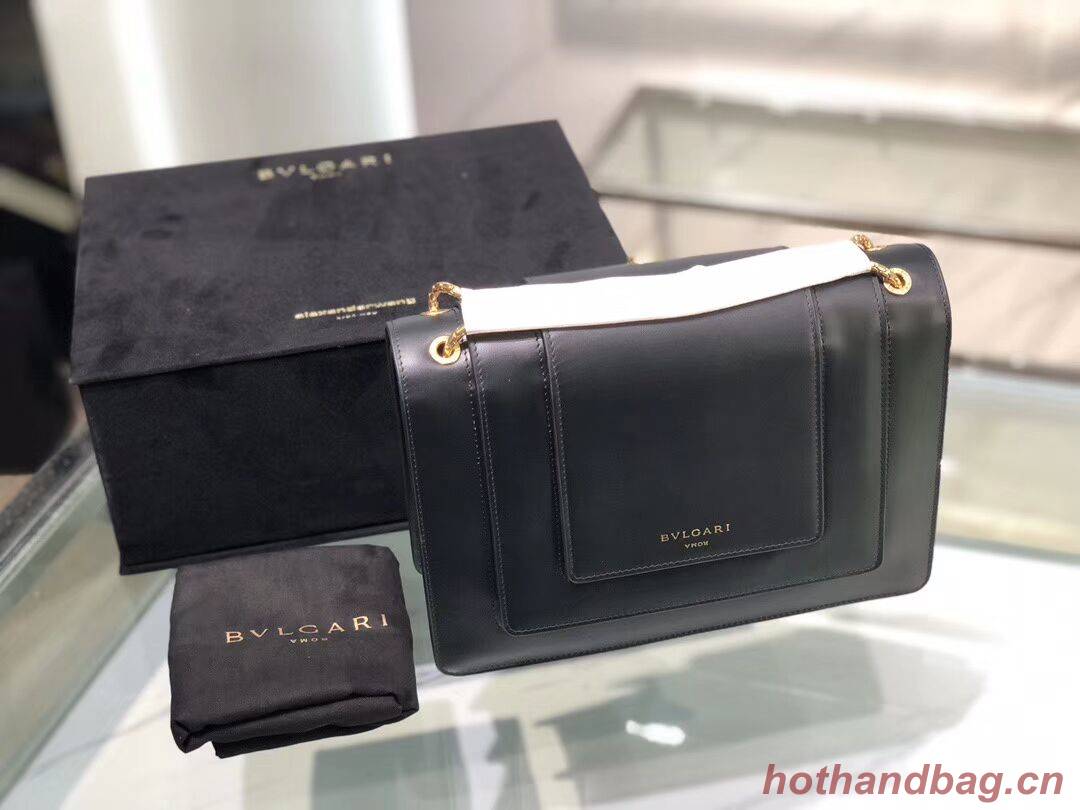 BVLGARI Serpenti Forever leather shoulder bag B288620 black BVLGARI Serpenti Forever leather shoulder bag B288620 black