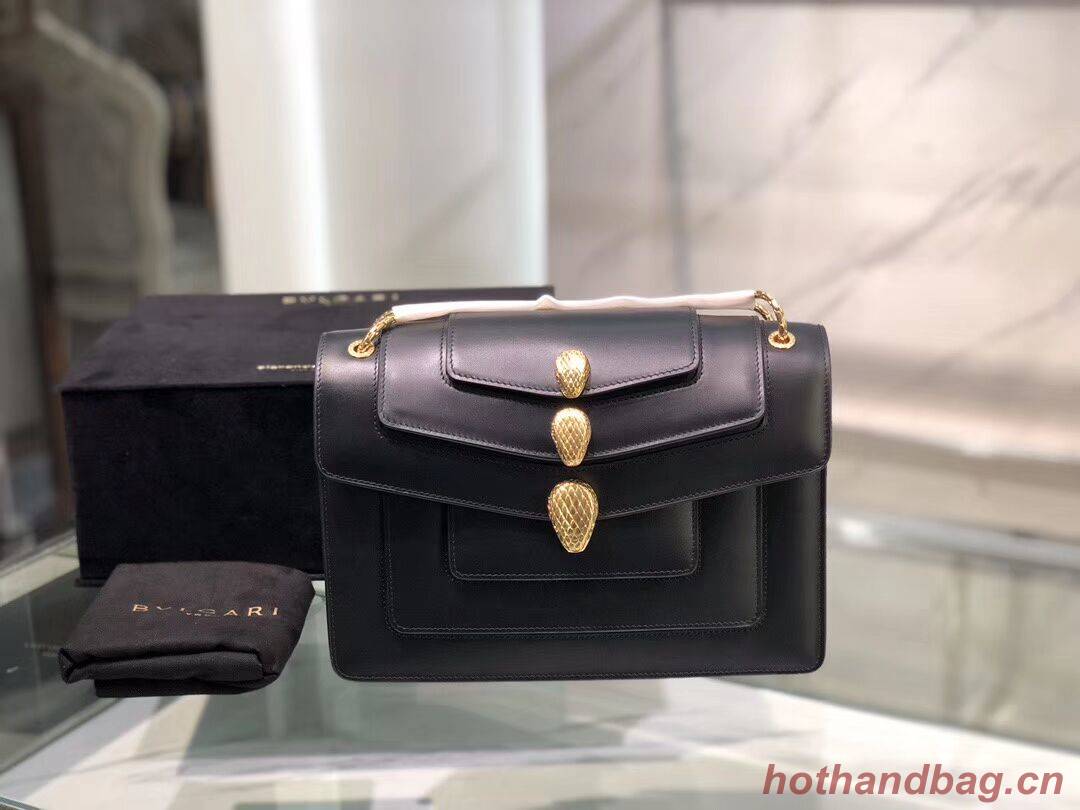 BVLGARI Serpenti Forever leather shoulder bag B288620 black BVLGARI Serpenti Forever leather shoulder bag B288620 black