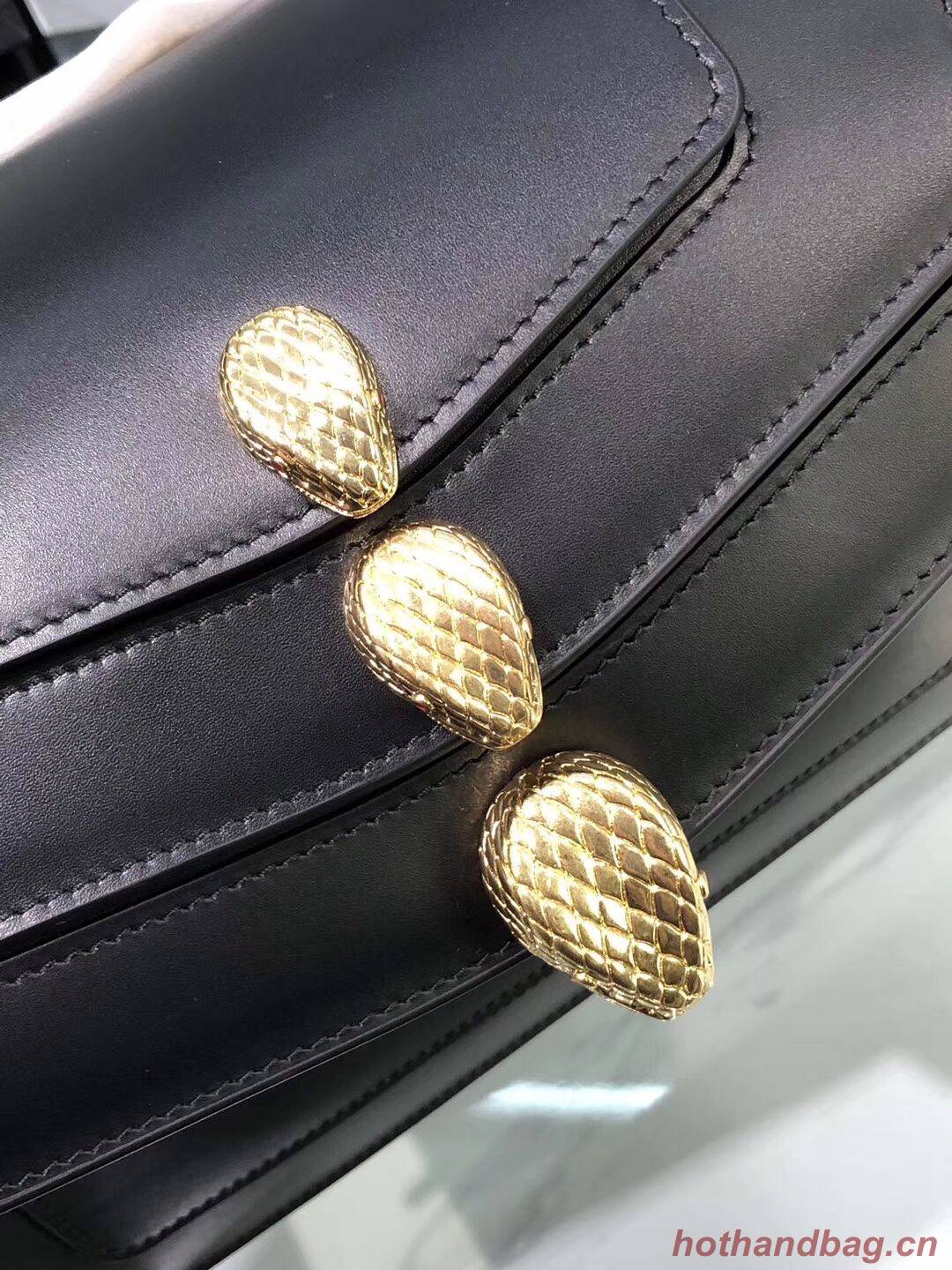 BVLGARI Serpenti Forever leather shoulder bag B288620 black BVLGARI Serpenti Forever leather shoulder bag B288620 black