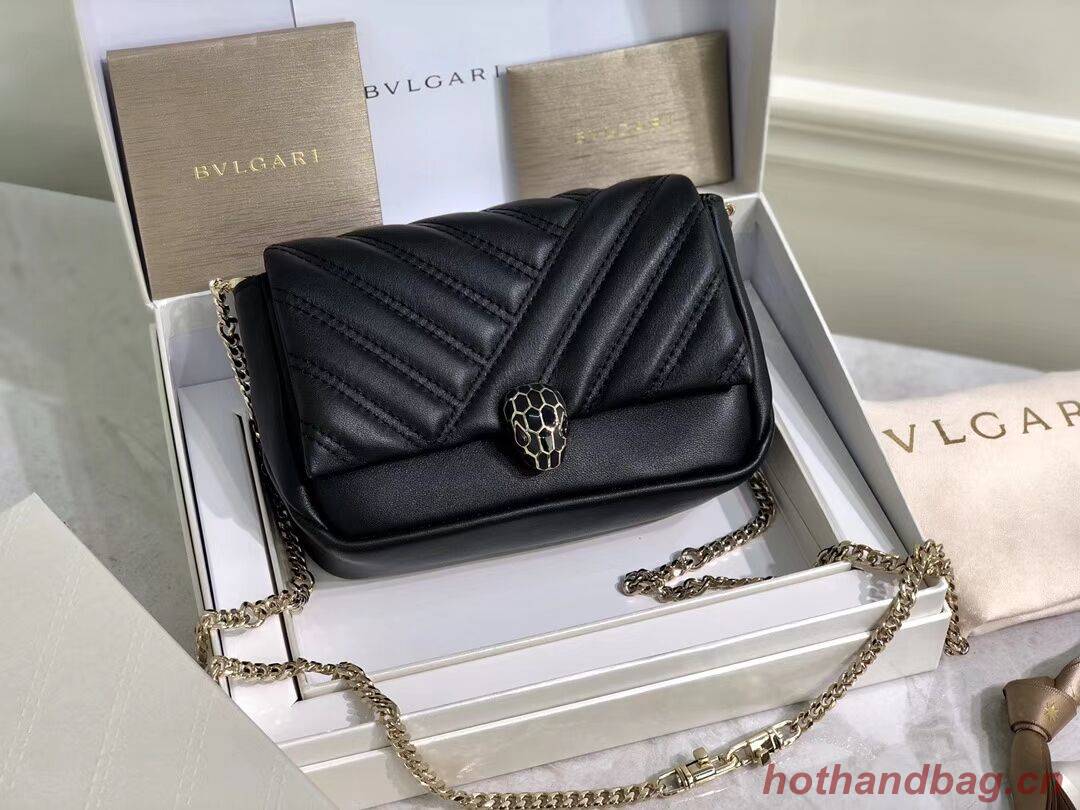 BVLGARI Shoulder Bag Calfskin Leather B288760 black BVLGARI Shoulder Bag Calfskin Leather B288760 black