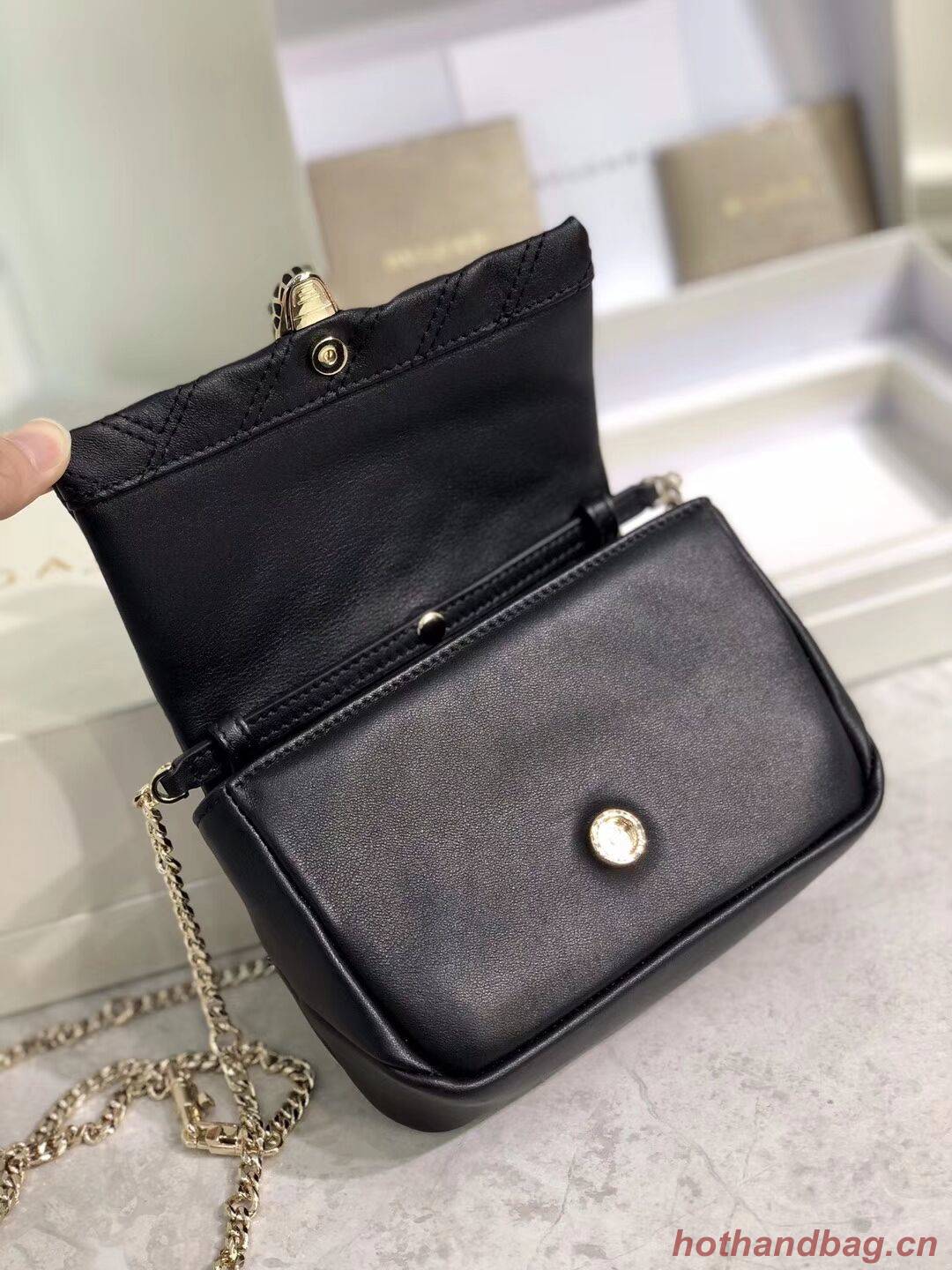 BVLGARI Shoulder Bag Calfskin Leather B288760 black BVLGARI Shoulder Bag Calfskin Leather B288760 black