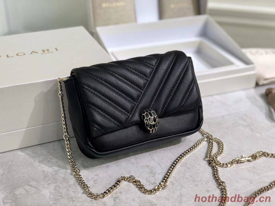 BVLGARI Shoulder Bag Calfskin Leather B288760 black BVLGARI Shoulder Bag Calfskin Leather B288760 black