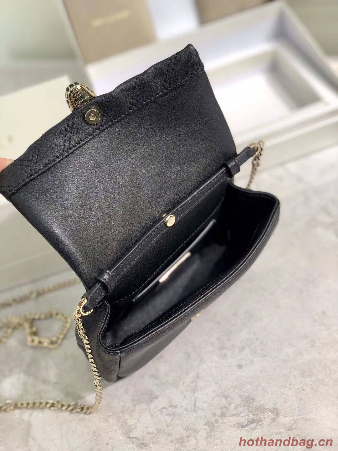 BVLGARI Shoulder Bag Calfskin Leather B288760 black BVLGARI Shoulder Bag Calfskin Leather B288760 black