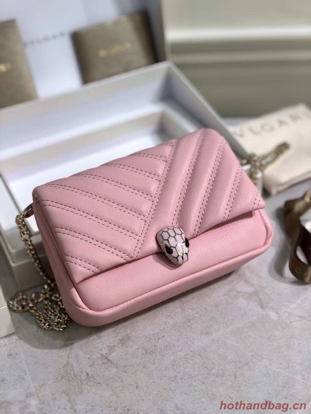 BVLGARI Shoulder Bag Calfskin Leather B288760 pink BVLGARI Shoulder Bag Calfskin Leather B288760 pink