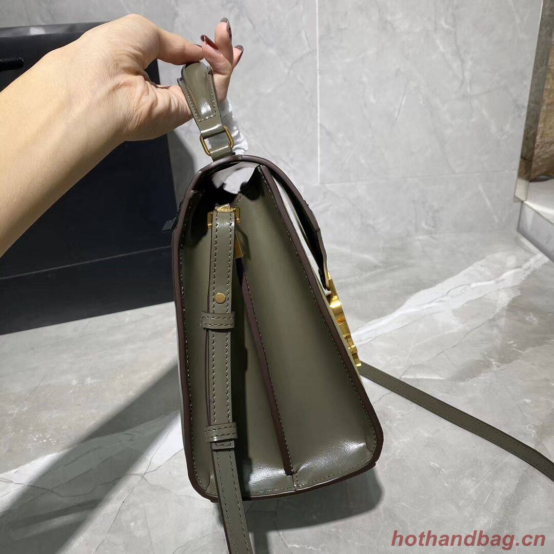 CASSANDRA MEDIUM TOP HANDLE BAG IN SMOOTH LEATHER AND SUEDE Y578001 green CASSANDRA MEDIUM TOP HANDLE BAG IN SMOOTH LEATHER AND SUEDE Y578001 green