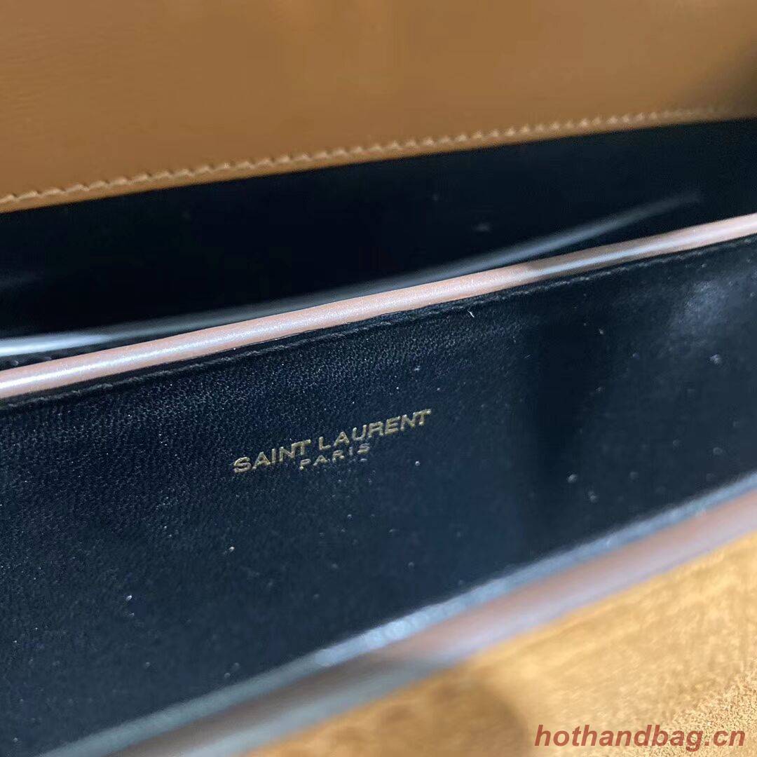 CASSANDRA MEDIUM TOP HANDLE BAG IN SMOOTH LEATHER AND SUEDE Y578001 brwon CASSANDRA MEDIUM TOP HANDLE BAG IN SMOOTH LEATHER AND SUEDE Y578001 brwon