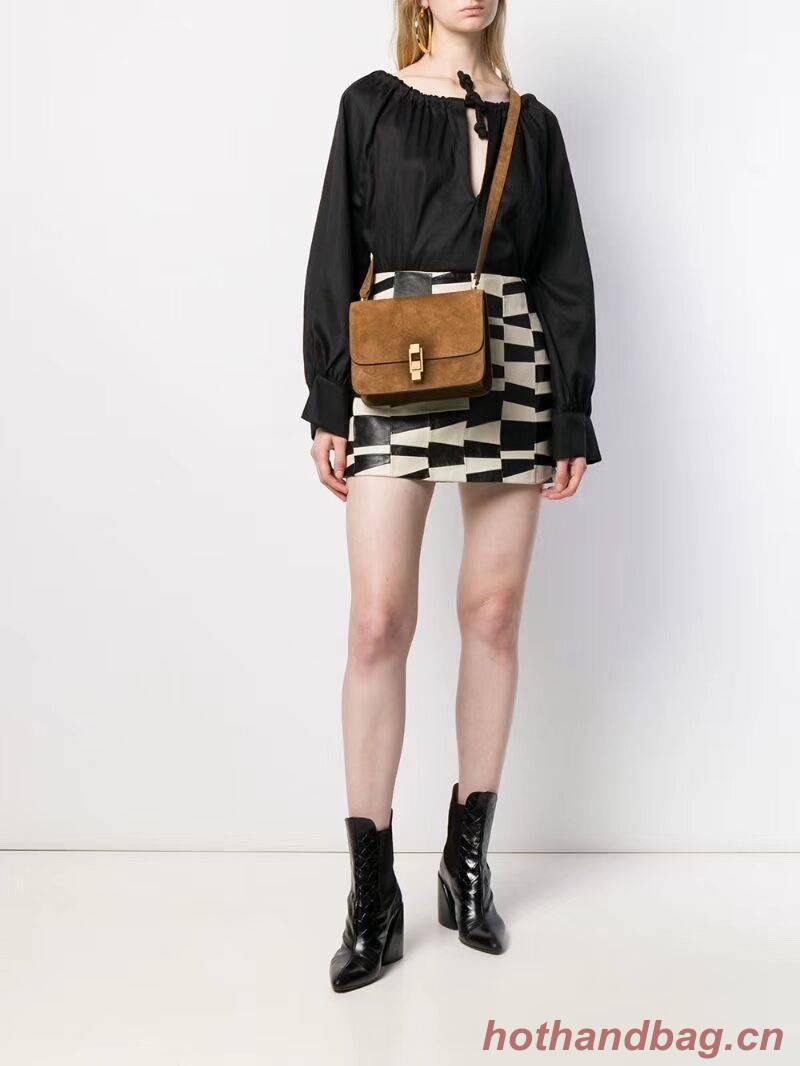 Yves Saint Laurent CARRE SATCHEL IN SUEDE Y585061 brown Yves Saint Laurent CARRE SATCHEL IN SUEDE Y585061 brown