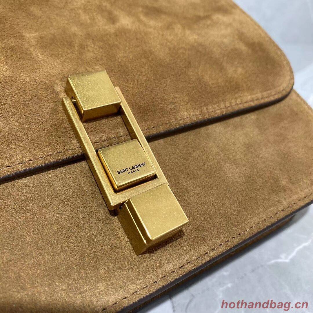 Yves Saint Laurent CARRE SATCHEL IN SUEDE Y585061 brown Yves Saint Laurent CARRE SATCHEL IN SUEDE Y585061 brown